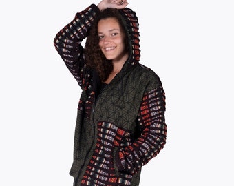 Stand Out and Rebel Handmade Cotton Jacket - Traditional Nepalese Fabric - Ethically Handmade Hippie Jackets at Hima Originals