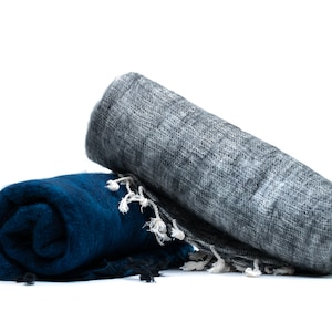 Tibetan Yak Wool Blanket - Hand Made in Nepal - Light weight and Beautiful Natural Colors - soft and very warm Blanket /shawl - Warm blanket