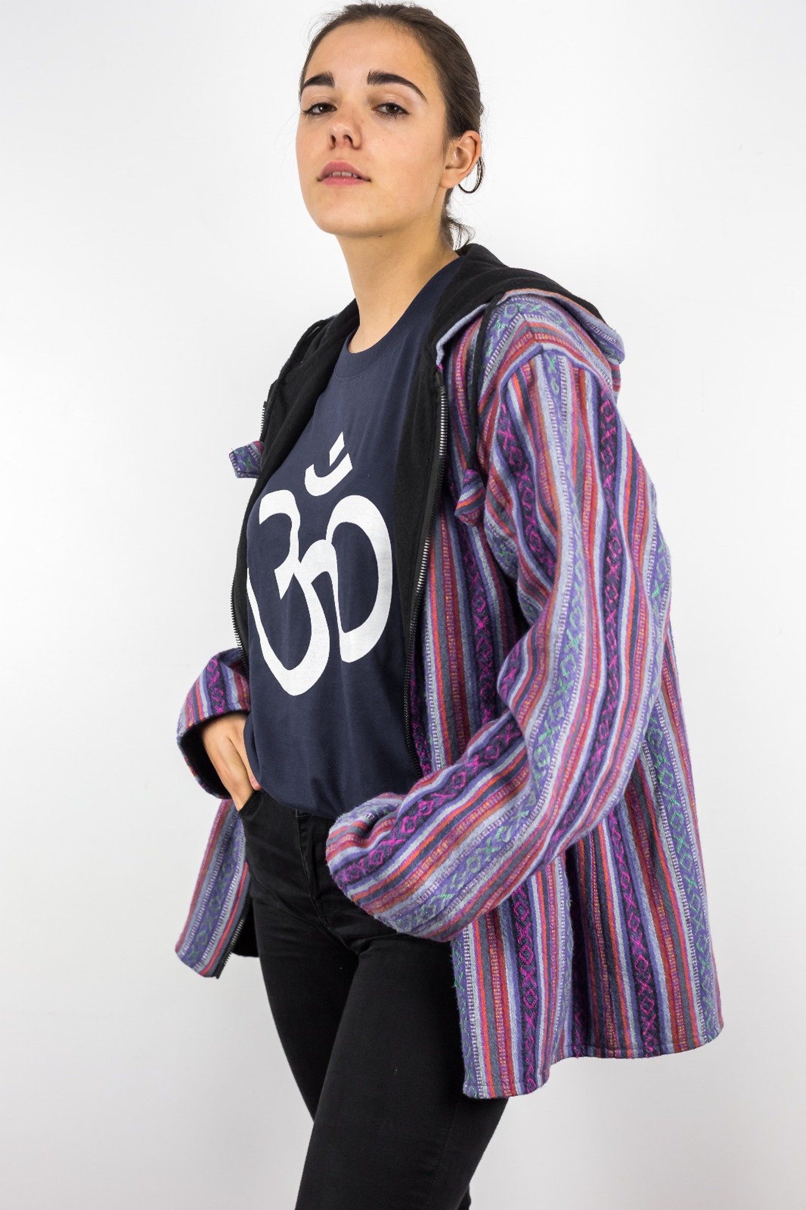 Purple Pattern Handmade Gheri Cotton Jacket Traditional Etsy