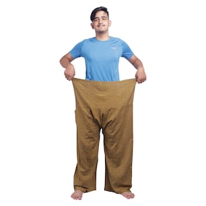 100% Hand Made Cotton Thai Fisherman pants -  loose-fitting men & women - Khadi pants - Boho Hippie Style Fisher Man Pants - Made in Nepal