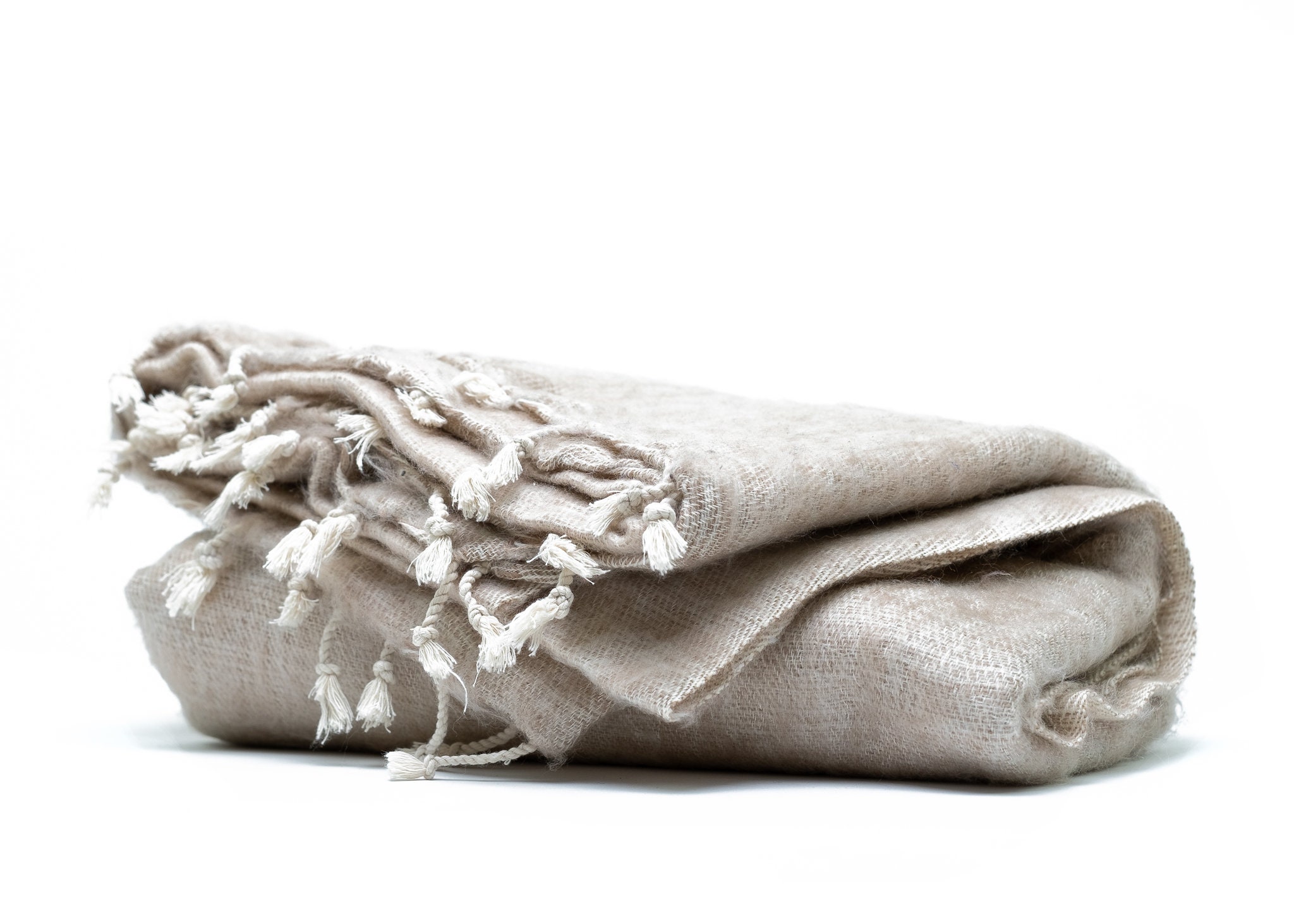 Scialle Coperta In Misto Lana Di Yak - Stola Da Viaggio Extra Large, Lavorata A Mano In Nepal (117x240 Cm) - Codice LMG