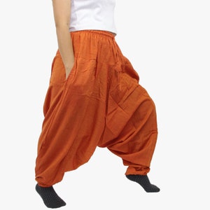 khaki cotton hippie comfy pants  - Casual Boho - Traditional Yoga Pants Design From Nepal - Ethically Handmade Hippie Pants Boho Style