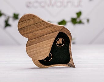 Boîte à Bagues En En Forme De Cœur - Intérieur Velours Doux