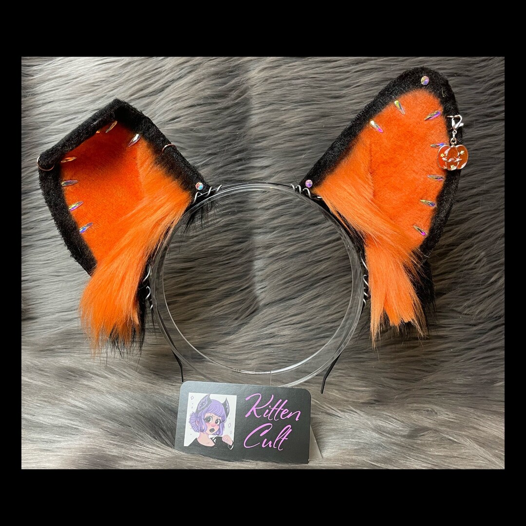 Orange and Black Dog/puppy Ears Etsy