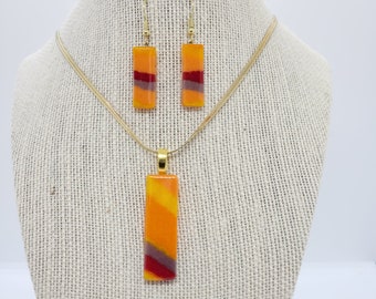 Rainbow Glass Pendants & Earrings