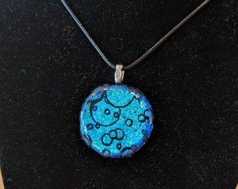 Dichroic Blue-Green Bubble Pendant