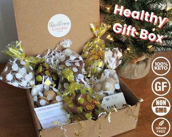 Keto Paleo Gluten Free Gift Box - Keto Paleo Sugar Free Desserts, Cookies, Muffins - Healthy Gift Box, Keto Gift, Gift for Health Nut