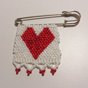 Carta de amor Zulu / alfinete de segurança com miçangas