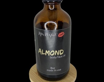 ALMOND oil, face /body oil , all over "night oil" UNSCENTED, 8oz, promotes healthy, hydrated skin