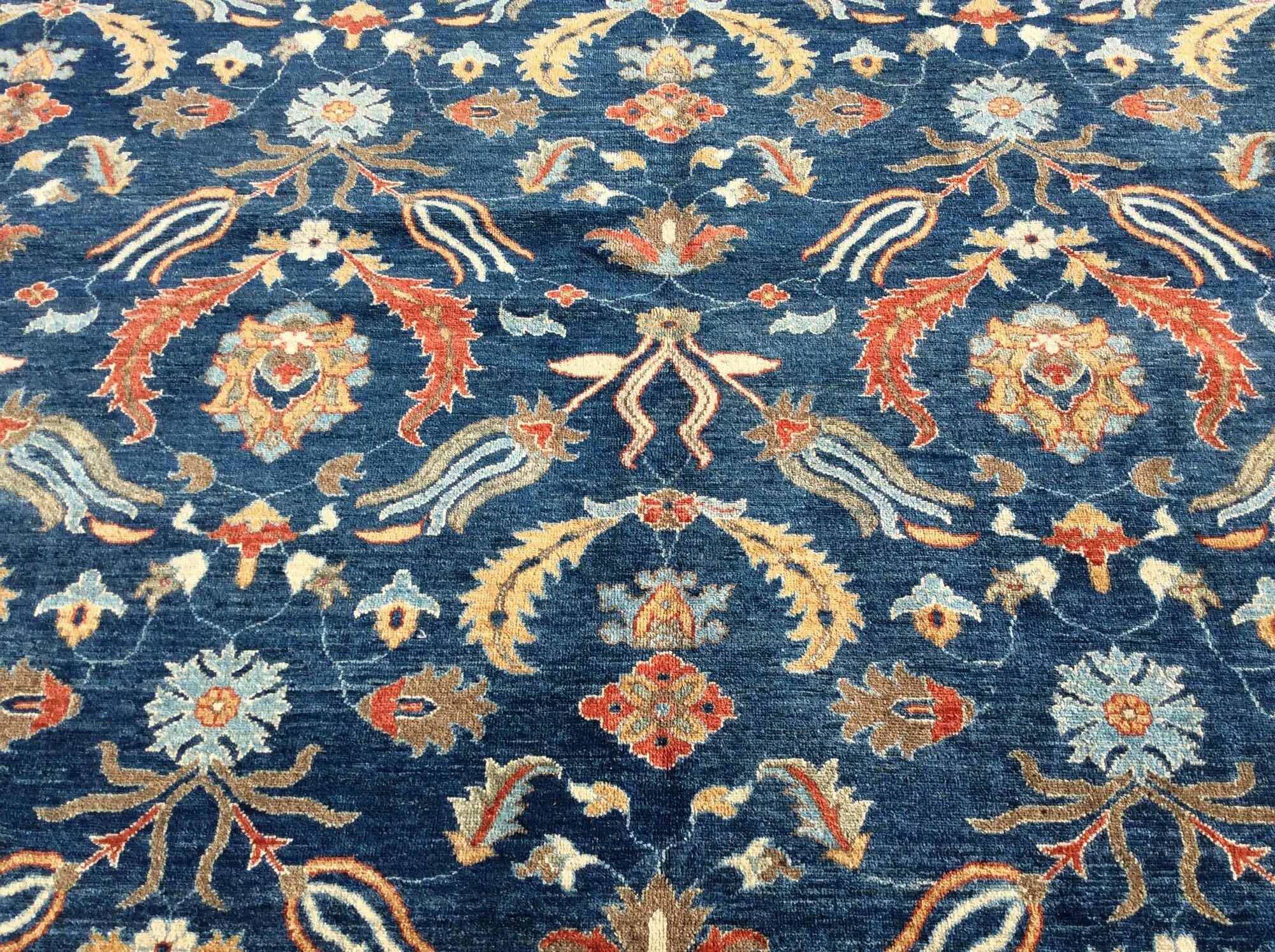 Blue Floral Modern 13X13 Handmade Wool Rug # 11366 - Etsy