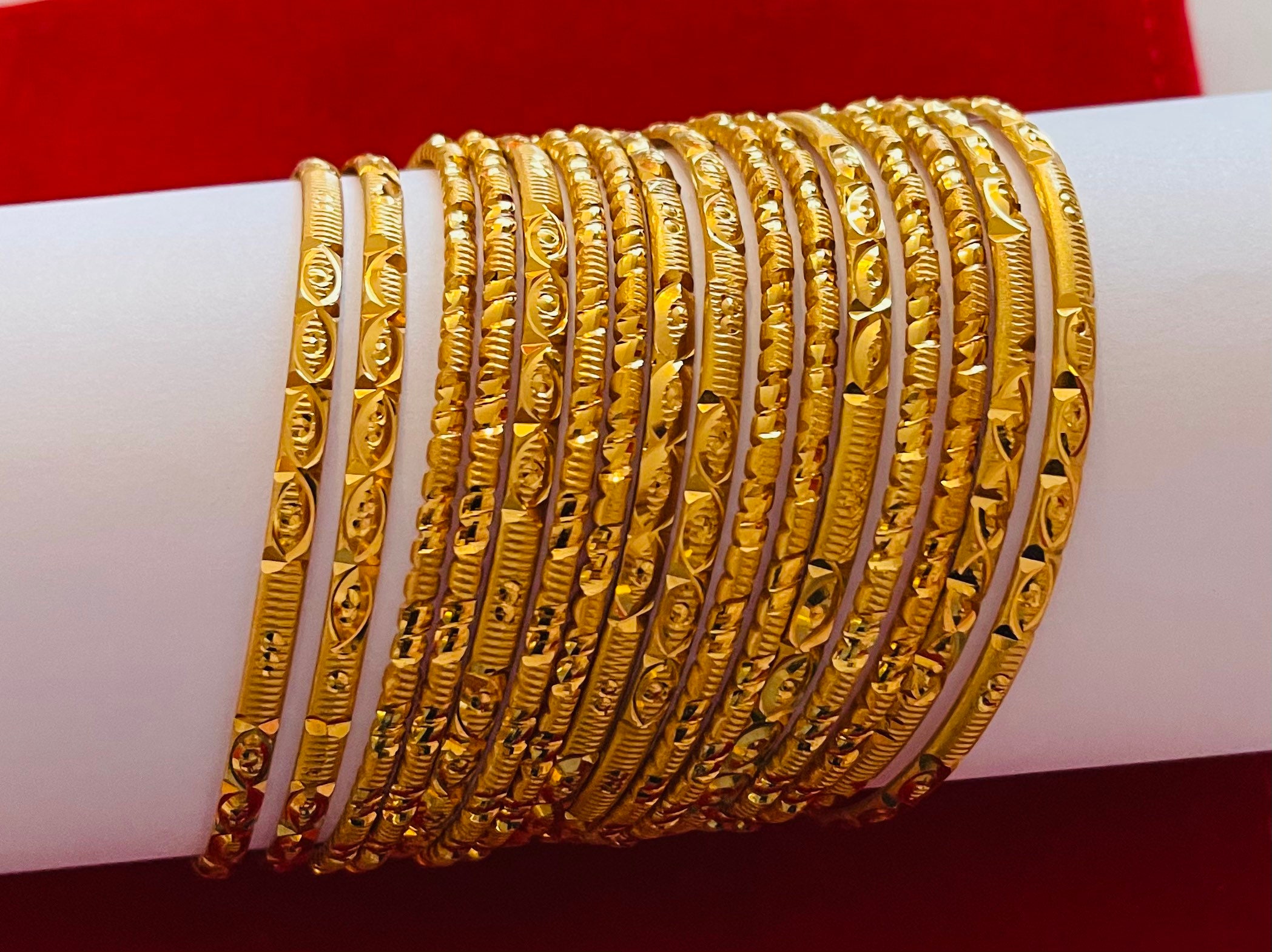 Sale Indian /Asian 22ct gold plated bangles set Etsy