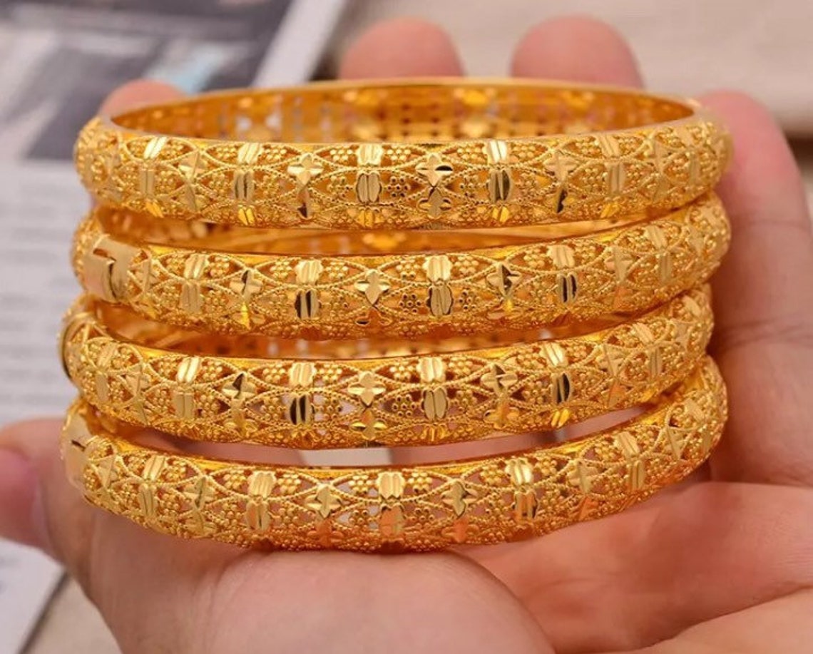 22ct gold plated Asian bangles Etsy