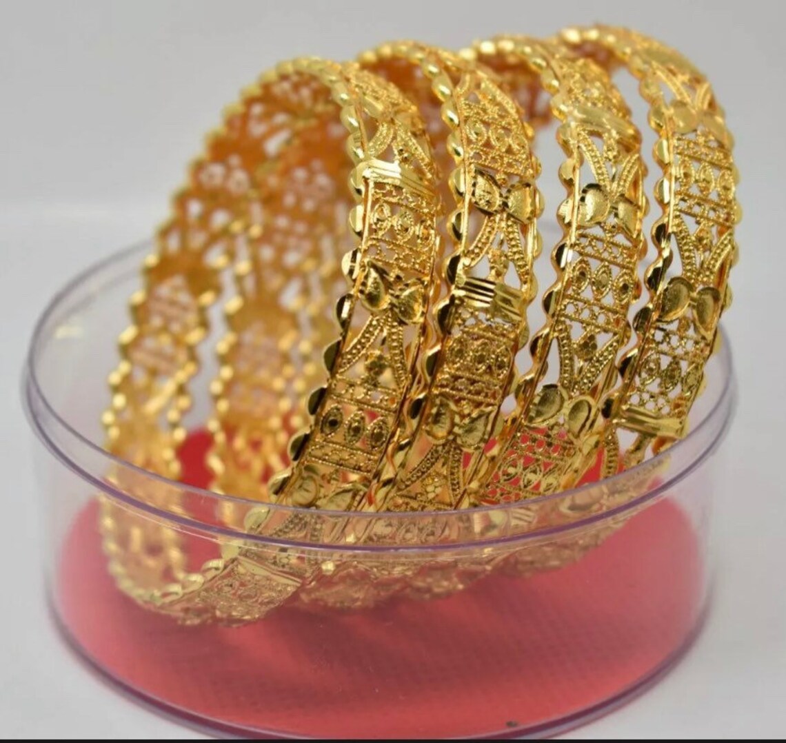 22ct gold plated Asian bangles Etsy