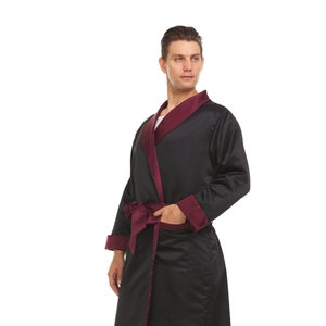 Lined satin robe sales
