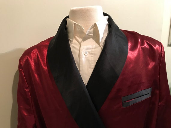 burgundy satin jacket