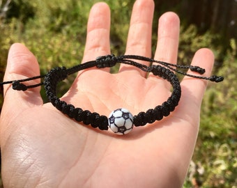 Soccer, foot ball, base ball macrame bracelet for men, women and kids!