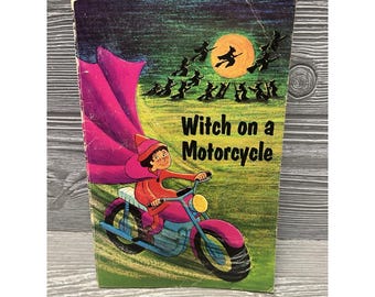 Witch on a Motorcycle Children's Book Marian Frances 1972 Troll Paperback