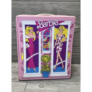 Barbie Fashion Carrying Case Storage Box Vintage 1988 Pink Mattel READ