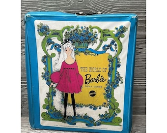 The World of Barbie 1968 Vintage Carrying Case No 1002 Mattel Blue Green READ