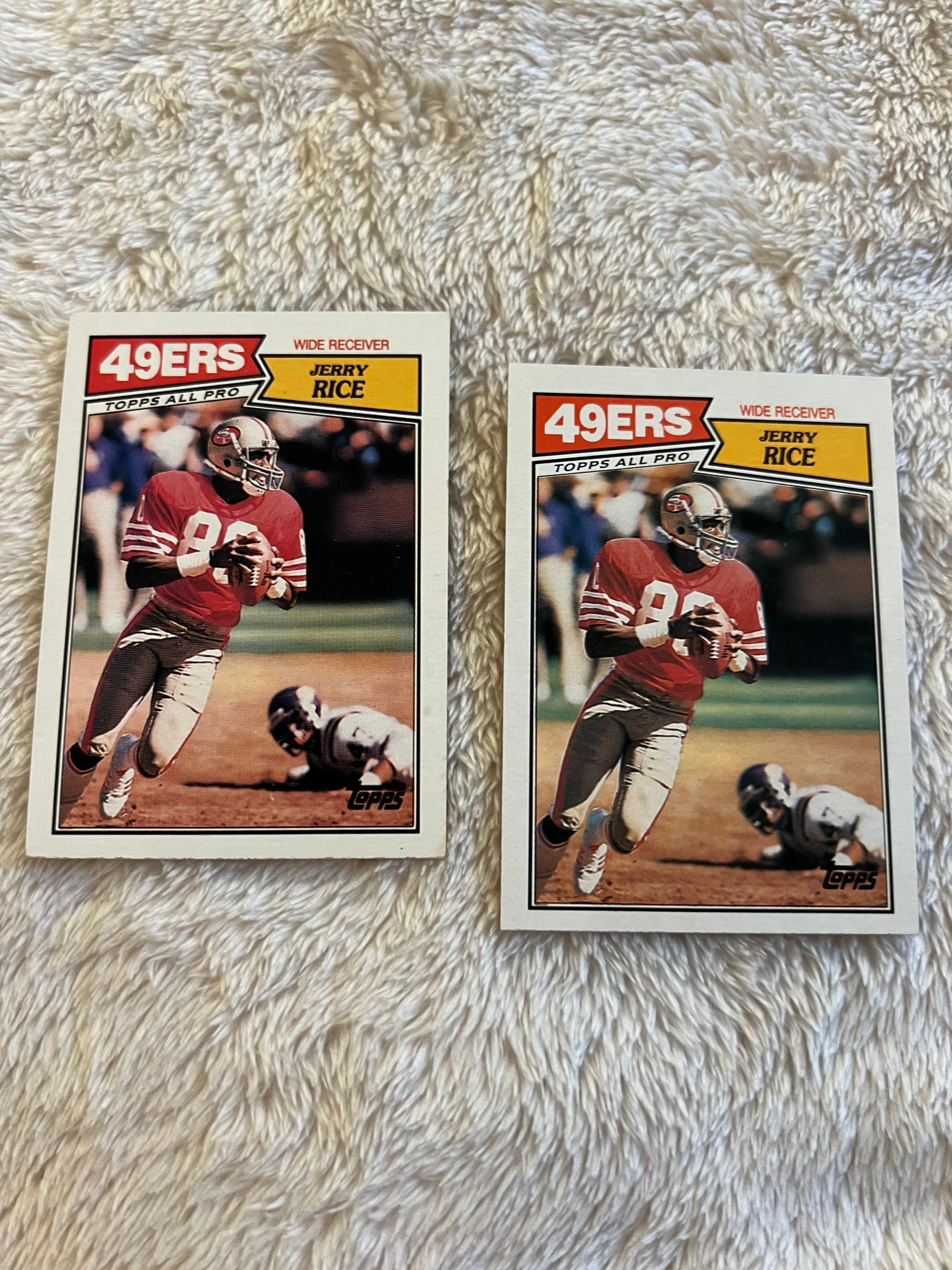 Two 1987 Topps Football Jerry Rice 115 Vintage NFL Cards - Etsy