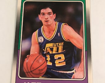 1988-89 Fleer Basketball John Stockton RC #115 JAZZ, Rookie Card, Vintage NBA