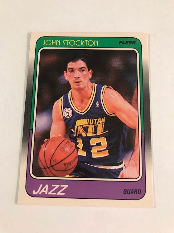 1988-89 Fleer Basketball John Stockton RC #115 JAZZ, Rookie Card 