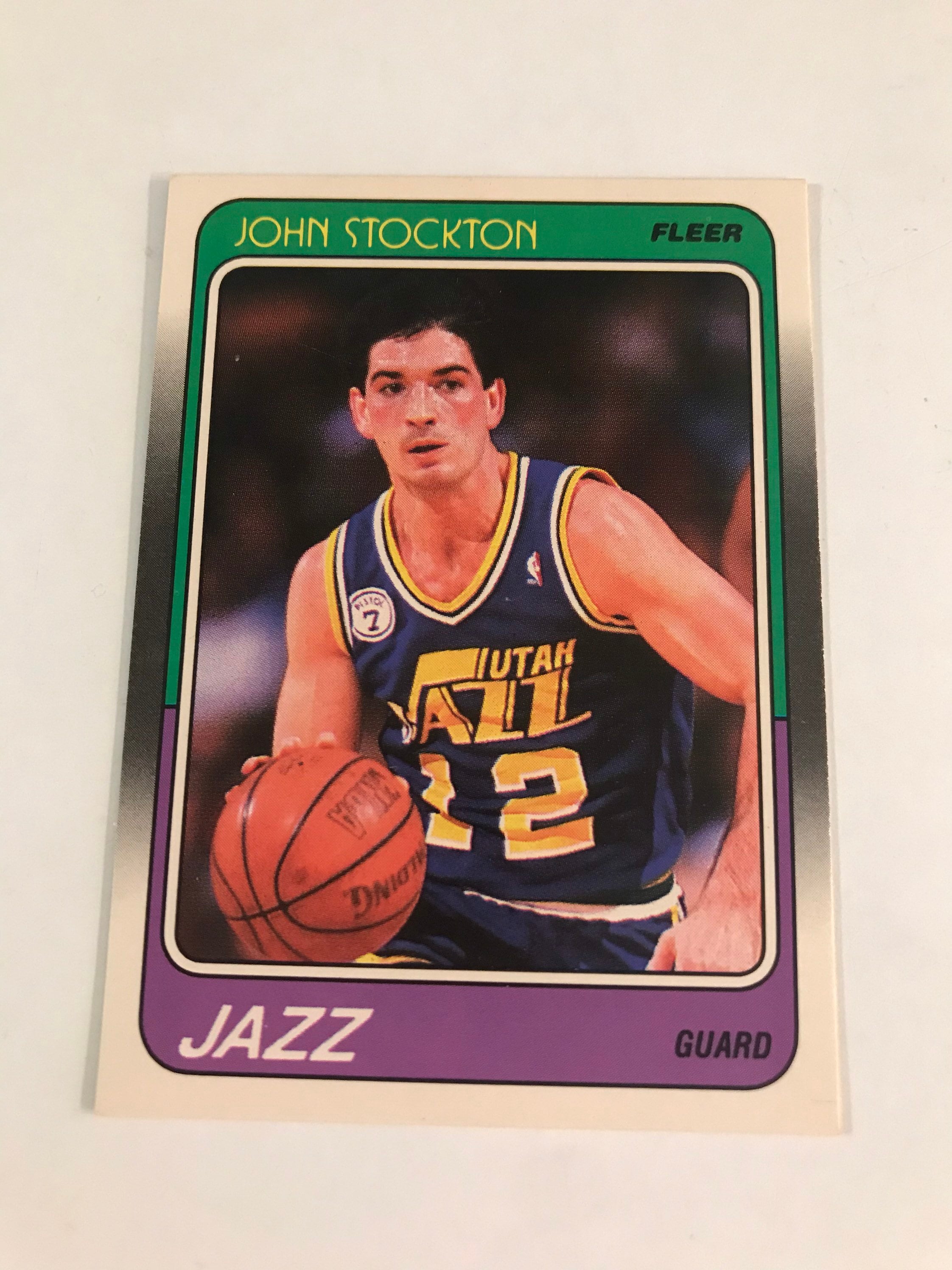 1988-89 Fleer Basketball John Stockton RC 115 JAZZ, Rookie Card 