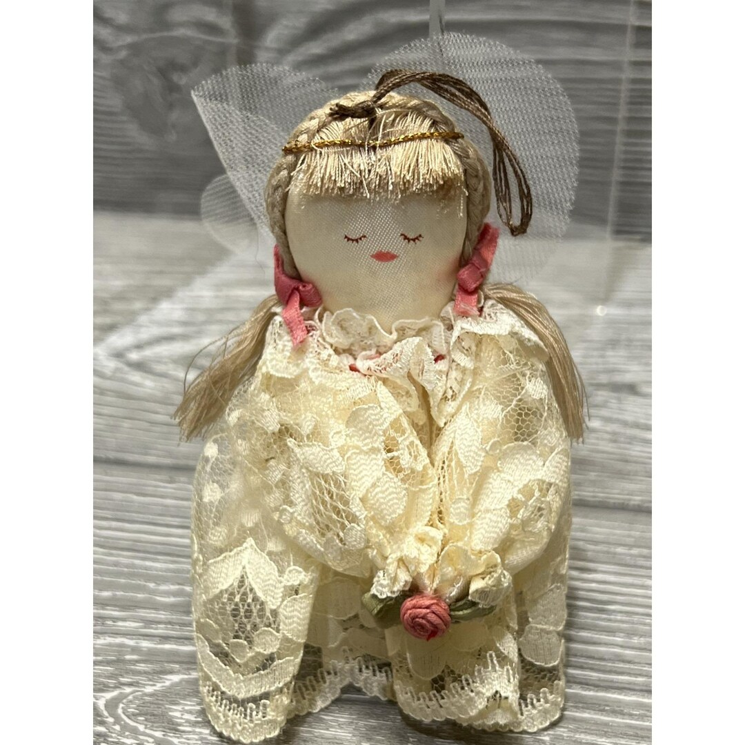 Hallmark Charming Angel Ornament Christmas Lace Fabric Vintage 1985 ...