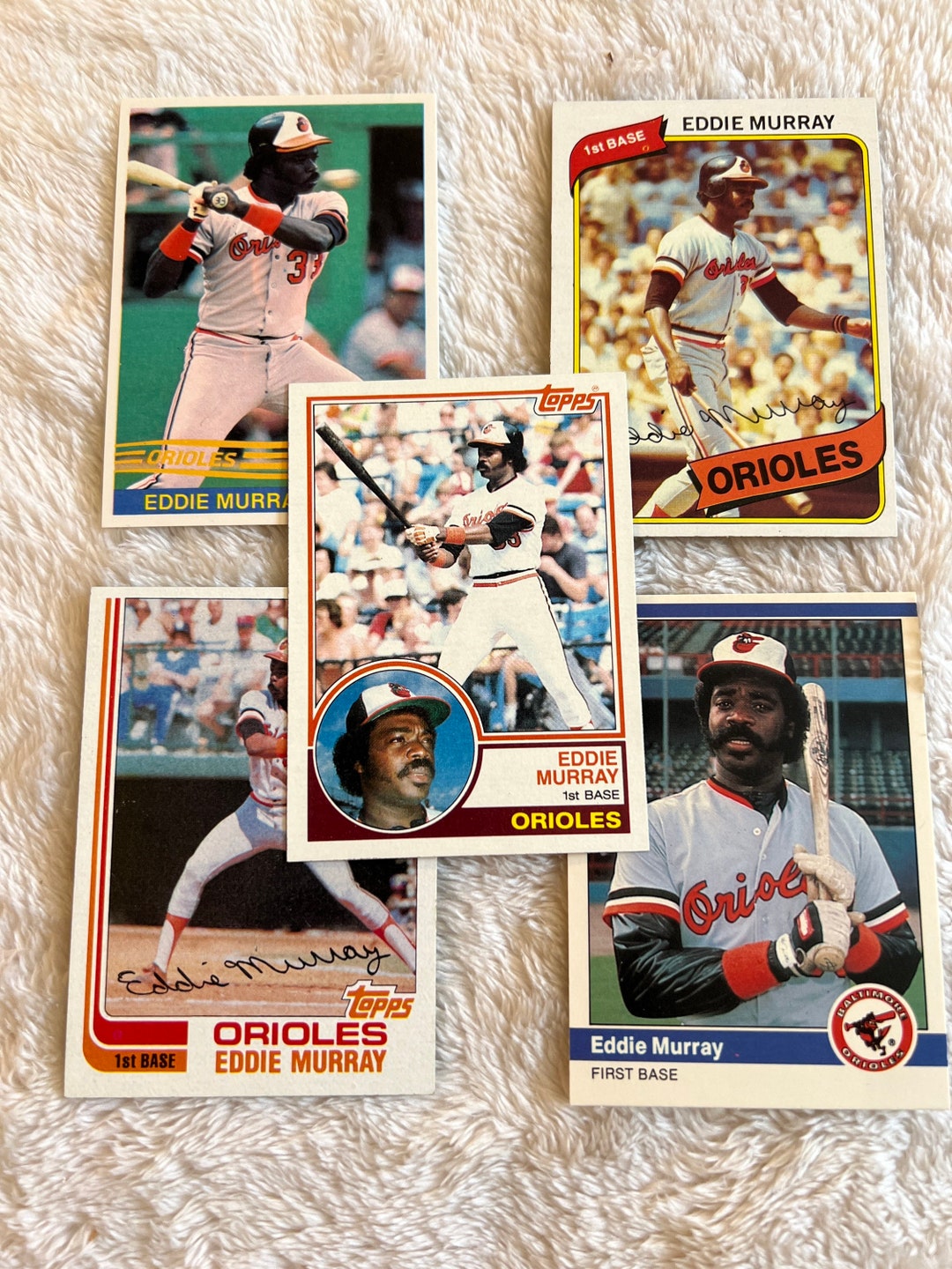 Five Vintage Eddie Murray Baseball Cards, Vintage MLB, Baltimore