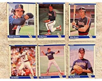 1984 Fleer Update Baseball California Angels, Lot of 6 Cards, Vintage, Scarce