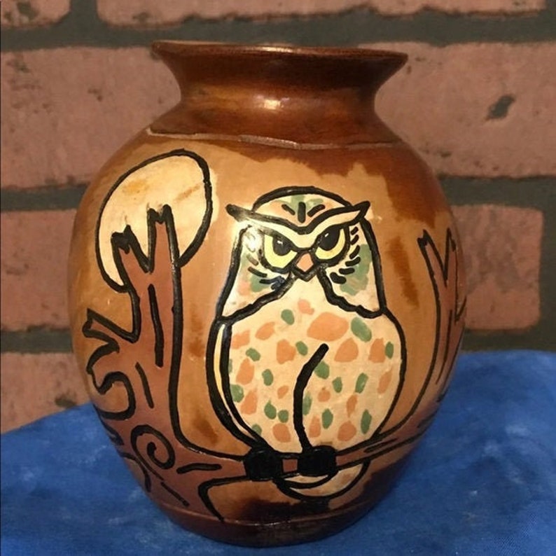 Vintage Owl Vase Owl Decor Etsy