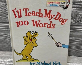 I'll Teach My Dog 100 Words Dr. Seuss Childrens Book Vintage 1973