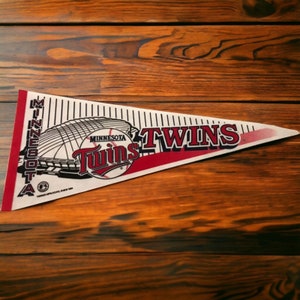 Banderín de béisbol vintage de los Minnesota Twins de la MLB en tamaño completo (NWOT)