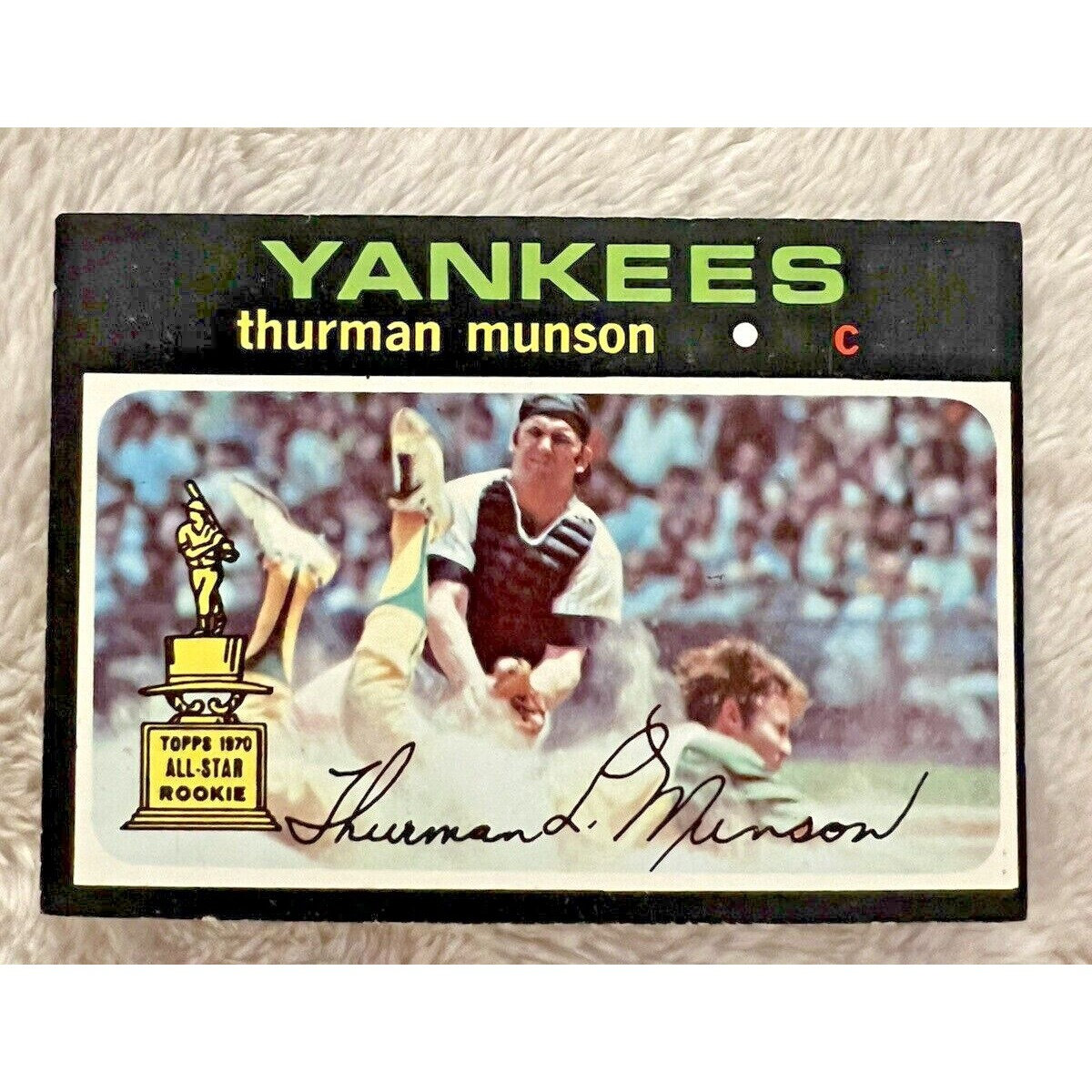 Mens THURMAN MUNSON Yankees Baseball Card Short-Sleeve Tee Shirt T-Shirt