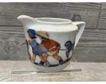 Antique German Porcelain Child’s Creamer Toy Parade 2.5” X 4” READ