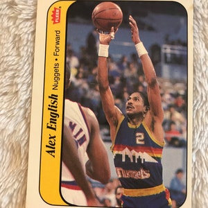 1986-87 Fleer Basketball Sticker Alex English #4 of 11 NUGGETS