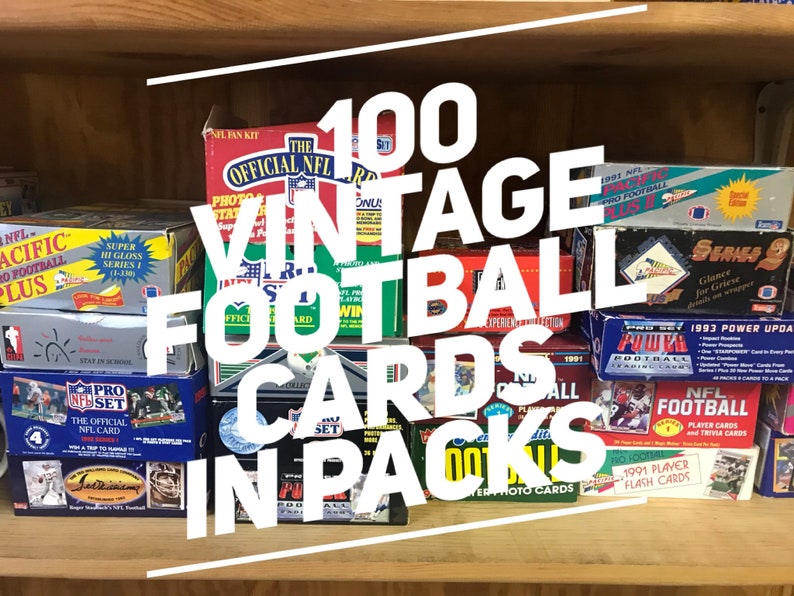 OVER 100 Vintage Football Cards in Unopened Wax Packs