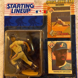 1993 Starting Lineup Marquis Grissom, Vintage Baseball Figure, Collectible SLU Toy, Montreal Expos