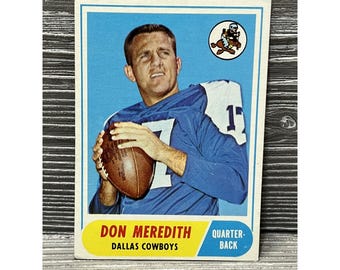 1968 Topps Football Dandy Don Meredith #25, Dallas Cowboys Vintage NFL Card
