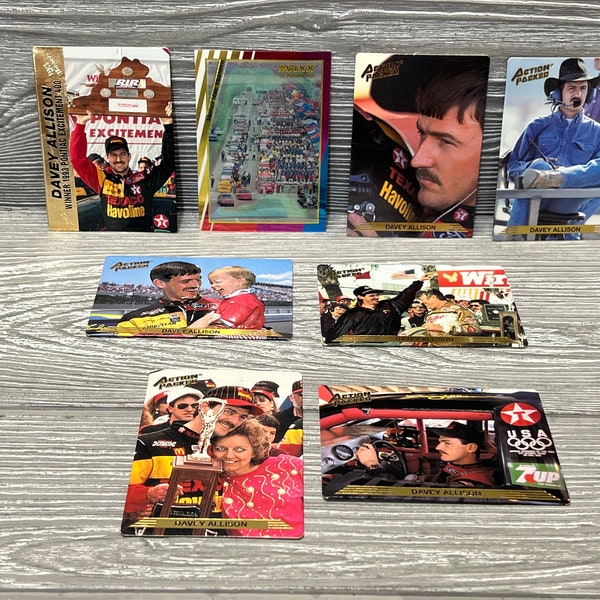 Eight Different Davey Allison Racing Cards, NASCAR