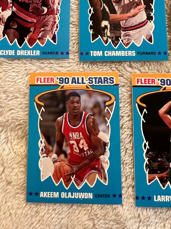 Five Different 1990-91 Fleer Basketball All-stars, Bird