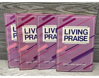 Living Praise Hymnals 1987 Lot of 4 Gospel Music Songbooks Softcover Vaughn