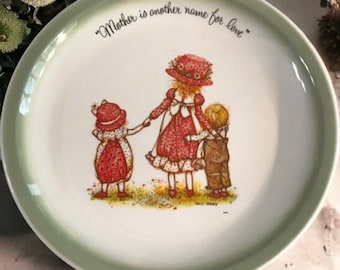 Vintage Holly Hobbie “Mother is another name for love” Collector’s Plate, Nursery Decor, Gift for Mom, Doll Collector, Porcelain Plate