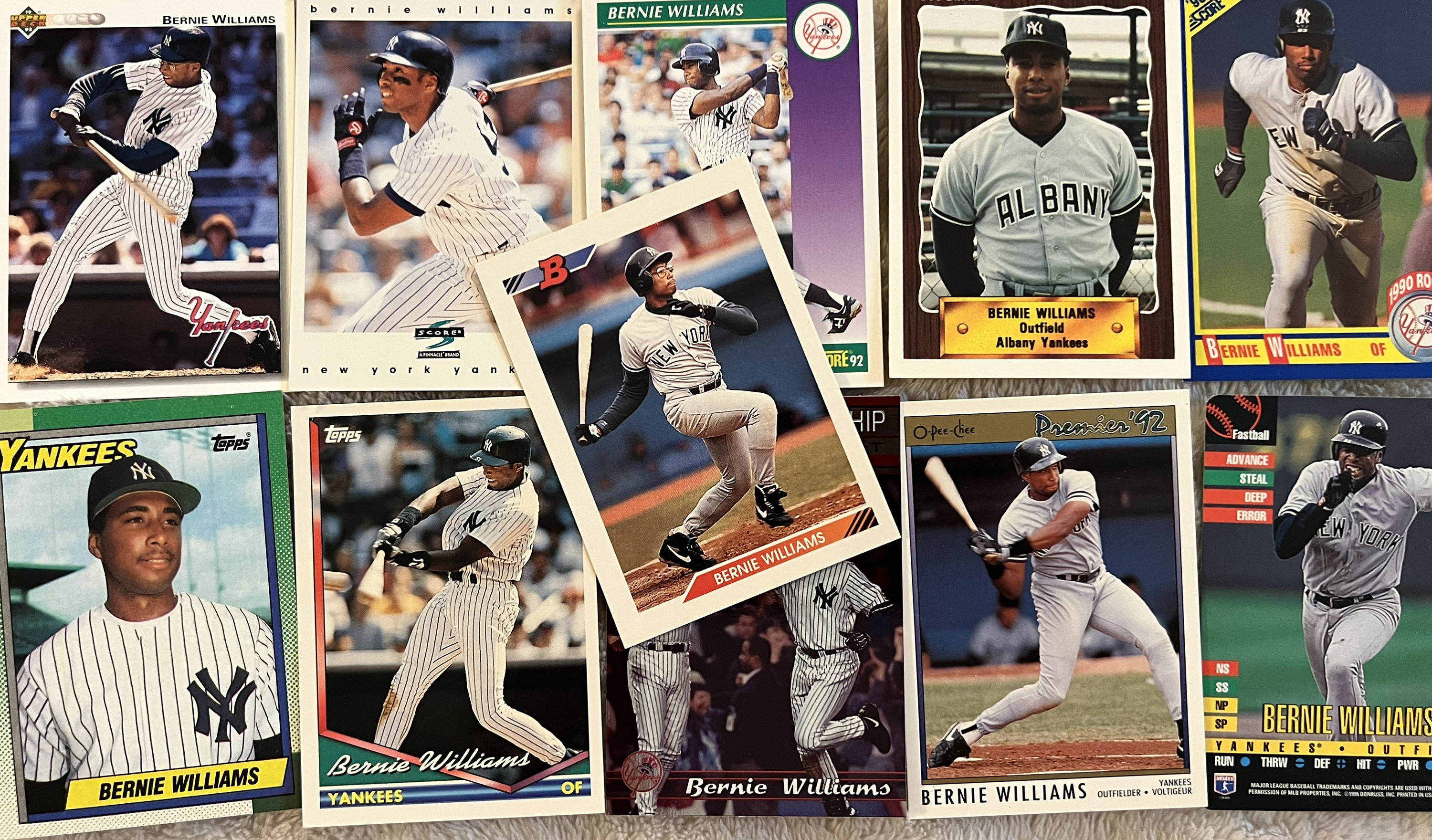 11 Different Bernie Williams Cards Includes 2 Rcs and Minor 