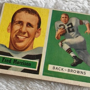 1957 Topps Football Fred Morrison, NFL, Browns, Football Card, Authentic Original