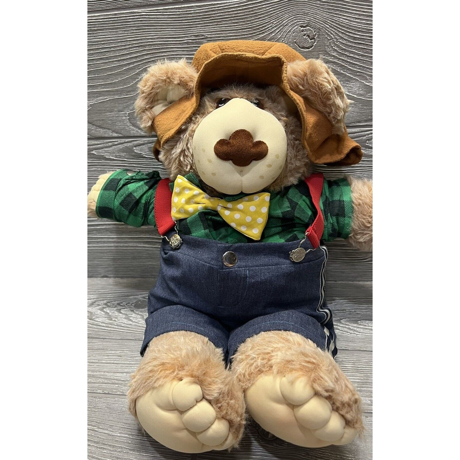 CABBAGE PATCH BABY 1980s FURSKIN BEAR LIVINGSTON DRESSED In
