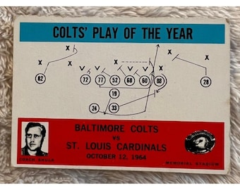 1965 Philadelphia Football Colts Play of the Year/ Don Shula #14 Vintage NFL