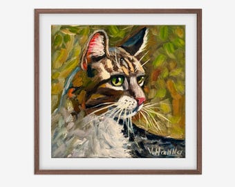 Bright Colorful Combination Real Life Animal's World and Modern Oil Art in Photo-realistic Representation.