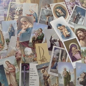 Random Lot Vintage Holy Cards  set of 15, 25, 40  Jesus, Mary, the Saints