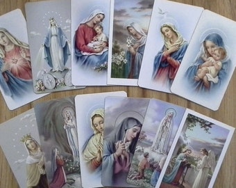 Vintage set of 24 Blessed Mother Mary Assorted  Holy Cards Prayer Cards Italy